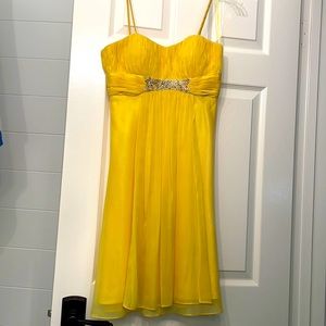 Nordstrom yellow beaded knee length dress- petite section